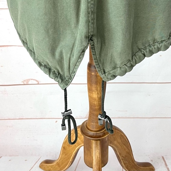 Levi's Army Green Quilted Aztec Elbow Patch Fishtail Hooded Parka Utility Coat - Picture 8 of 13